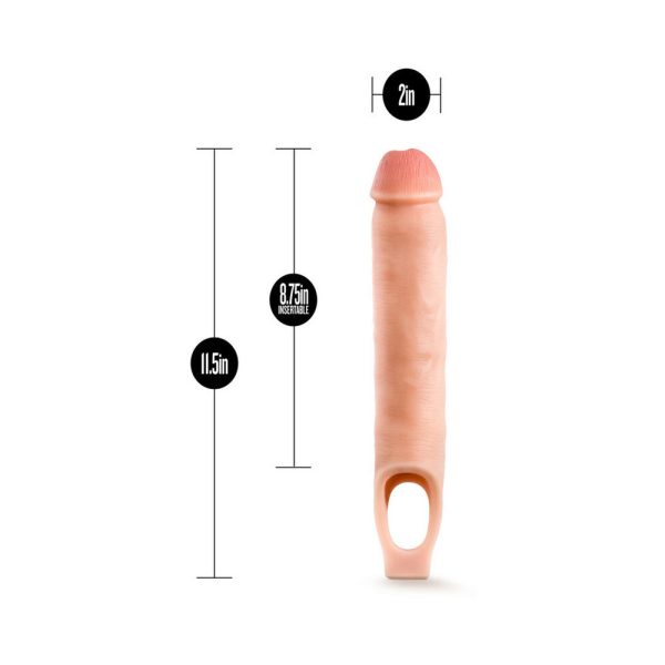 Performance Plus 11.5 in. Silicone Cock Sheath Penis Extender Sling Beige - Image 3