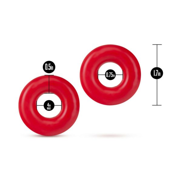 Stay Hard Donut Rings Oversized Cockring 2-Pack Red - Image 5