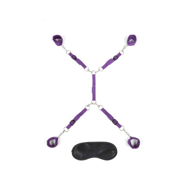 Lux Fetish 7-Piece Bed Spreader Playful Restraint System Purple - Image 2