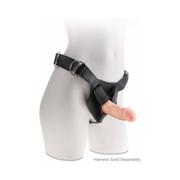 King Cock Plus 5 in. Triple Density Cock Realistic Dildo With Suction Cup Beige - Image 4