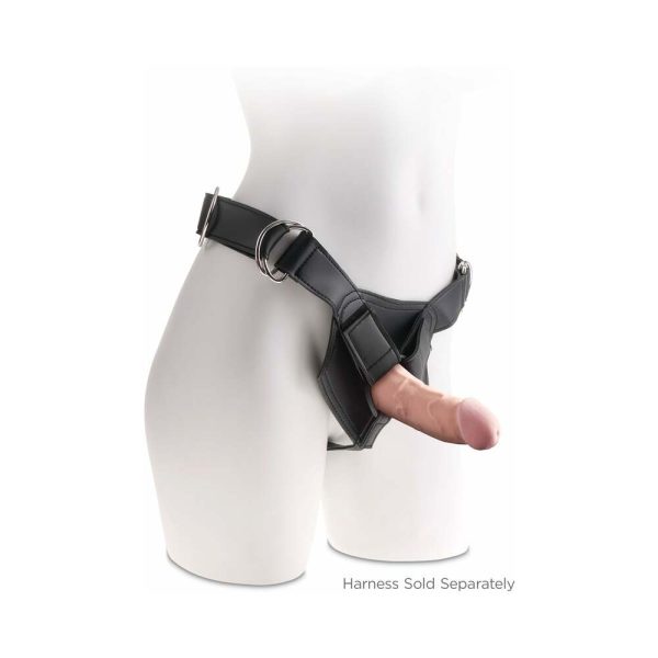 King Cock Plus 6 in. Triple Density Cock Realistic Dildo With Suction Cup Beige - Image 4