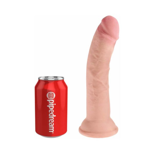 King Cock Plus 8 in. Triple Density Cock Realistic Dildo With Suction Cup Beige - Image 5