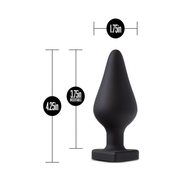 Temptasia ''Fuck Me'' Silicone Anal Plug with Heart-Shaped Base Black - Image 4