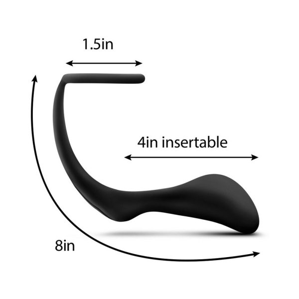 Anal Adventures Platinum Silicone Cock Ring Plug Black - Image 8