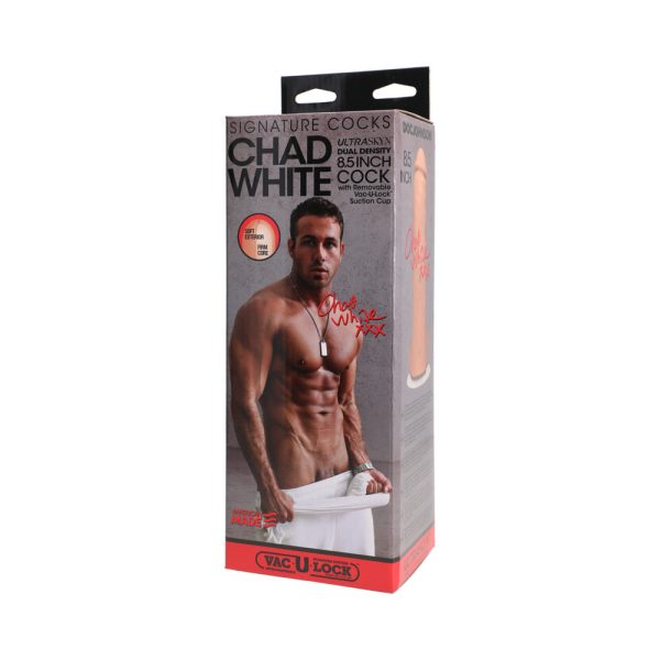 Signature Cocks - Chad White 8.5 Inch ULTRASKYN Cock with Removable Vac-U-Lock Suction Cup Vanilla - Image 7