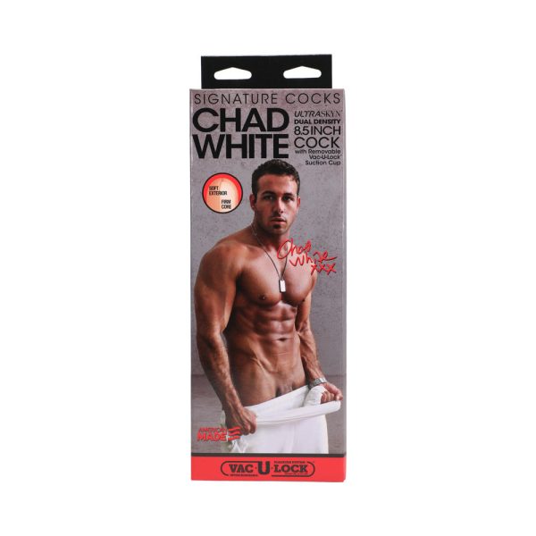 Signature Cocks - Chad White 8.5 Inch ULTRASKYN Cock with Removable Vac-U-Lock Suction Cup Vanilla - Image 8