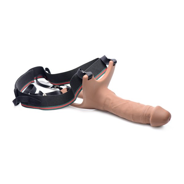 Size Matters Hollow Silicone Dildo Strap-On Beige - Image 3
