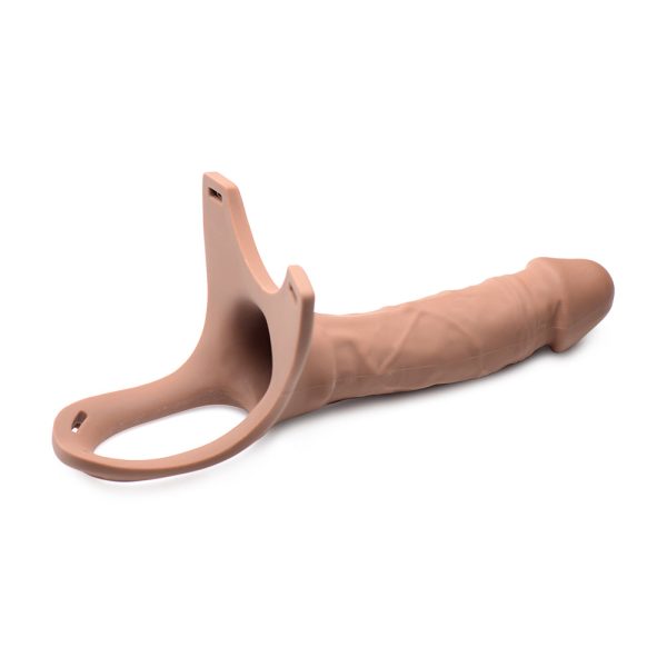 Size Matters Hollow Silicone Dildo Strap-On Beige - Image 4