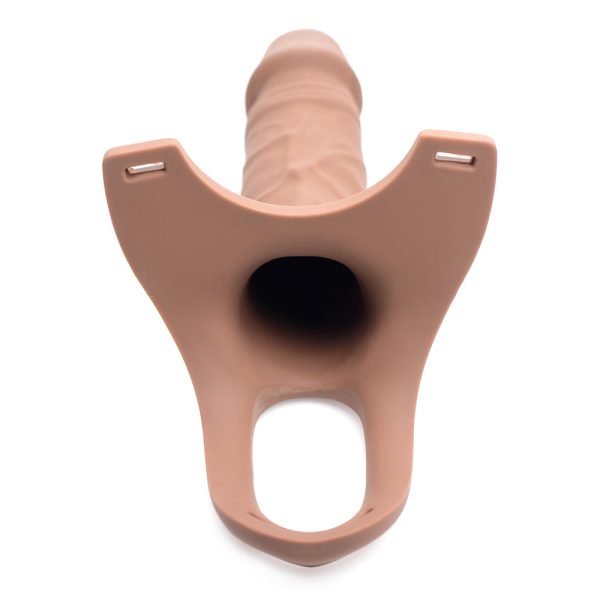 Size Matters Hollow Silicone Dildo Strap-On Beige - Image 9