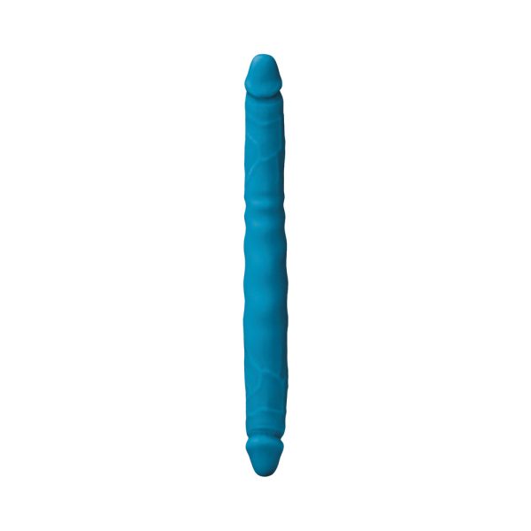 Colours Double Pleasure 12 in. Dual Ended Dildo Blue - Image 2