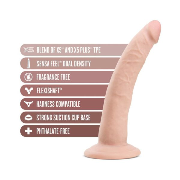 Au Naturel Jack 7.5 in. Posable Dual Density Dildo Beige - Image 5