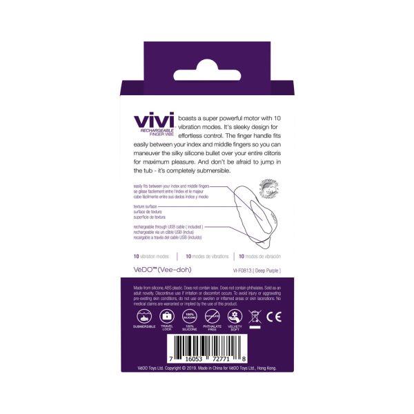 Vedo Vivi Rechargeable Finger Vibe Deep Purple - Image 8