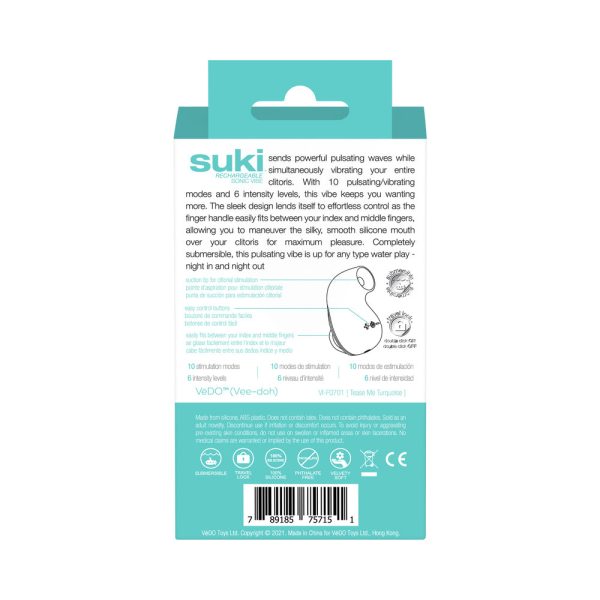 Vedo Suki Sonic Suction Rechargeable Vibrator Tease Me Turquoise - Image 8