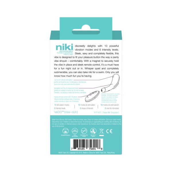 VeDO Niki Rechargeable Panty Vibe Tease Me Turquoise - Image 9