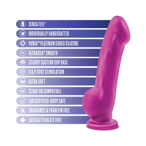 Avant D7 Ergo 7.5 in. Dual Density Silicone Dildo Violet - Image 5