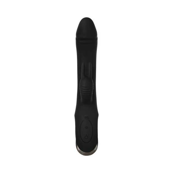 Evolved Trifecta Rechargeable Dual Entry Triple Stimulation Silicone Rabbit Vibrator Black - Image 6