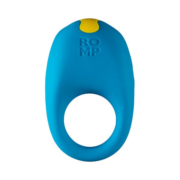 ROMP Juke Rechargeable Silicone Vibrating Penis Ring Light Blue - Image 2
