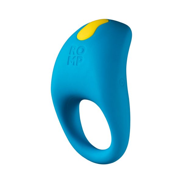 ROMP Juke Rechargeable Silicone Vibrating Penis Ring Light Blue - Image 5