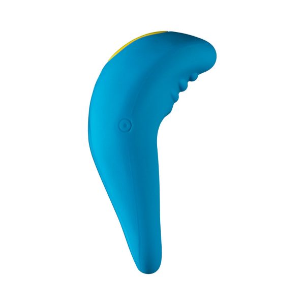 ROMP Juke Rechargeable Silicone Vibrating Penis Ring Light Blue - Image 10