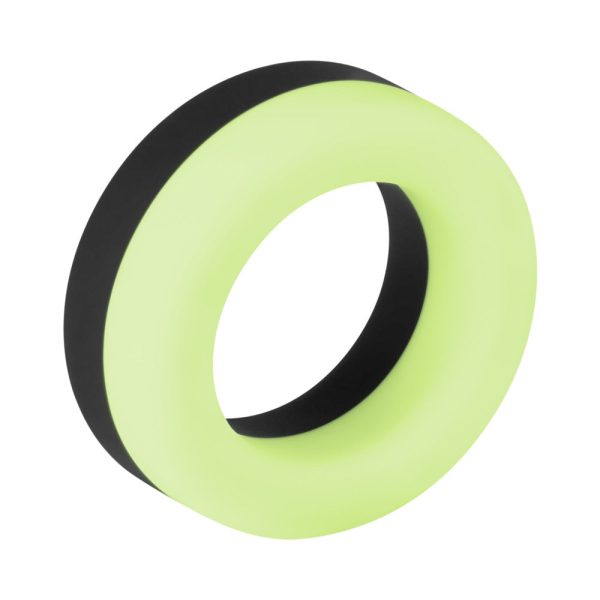 Forto F-19 Liquid Silicone 2-Tone Cockring Black/Glow - Image 3