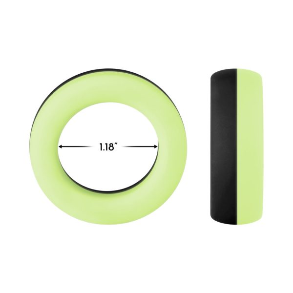 Forto F-19 Liquid Silicone 2-Tone Cockring Black/Glow - Image 6