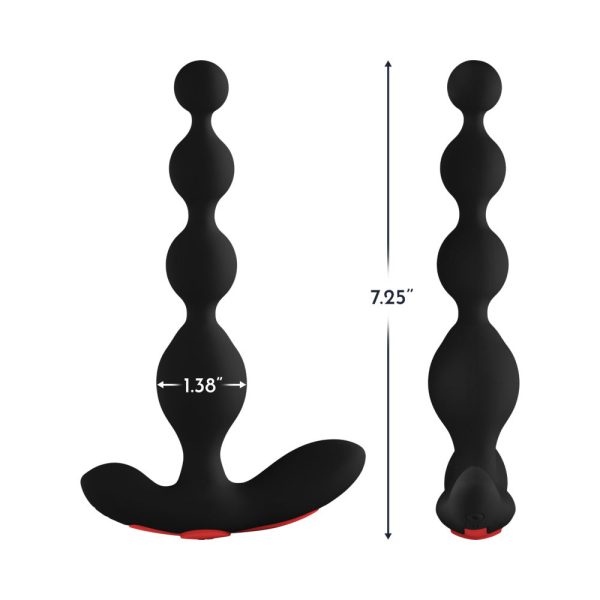 Forto Vibrating Anal Beads Rechargeable Silicone Plug Black - Image 7