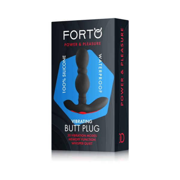 Forto Vibrating Anal Plug Rechargeable Silicone Black - Image 8