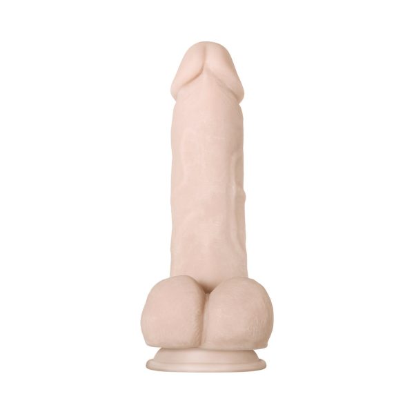 Evolved Real Supple Girthy Poseable 8.5 in. Realistic Dildo With Balls Beige - Image 3