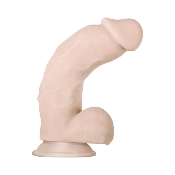 Evolved Real Supple Girthy Poseable 8.5 in. Realistic Dildo With Balls Beige - Image 8