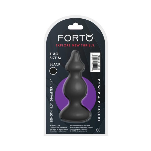 Forto F-30 Pointer Silicone Anal Plug Medium Black - Image 5