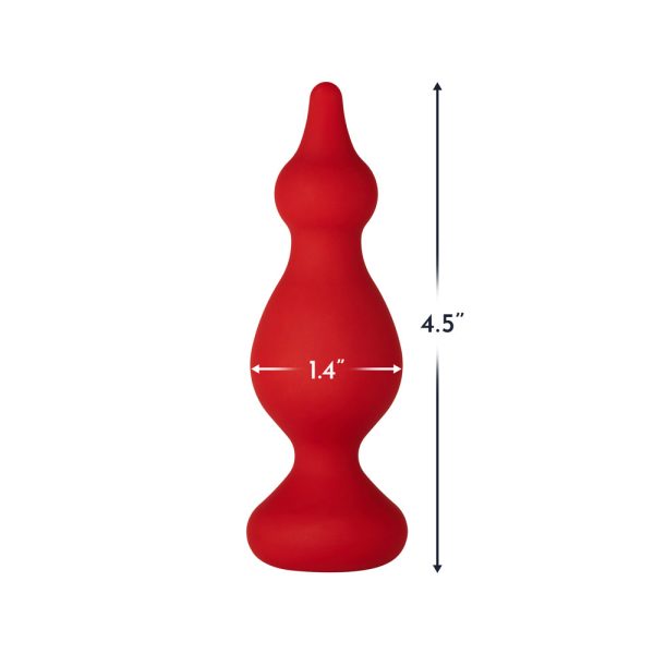Forto F-30 Pointer Silicone Anal Plug Medium Red - Image 4