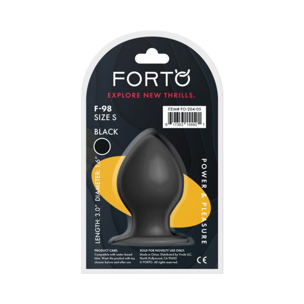 Forto F-98 Cone Silicone Anal Plug Small Black - Image 5