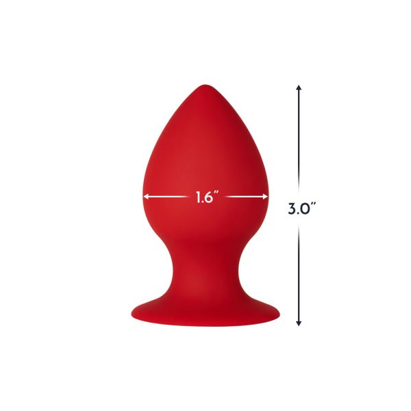 Forto F-98 Cone Silicone Anal Plug Small Red - Image 4