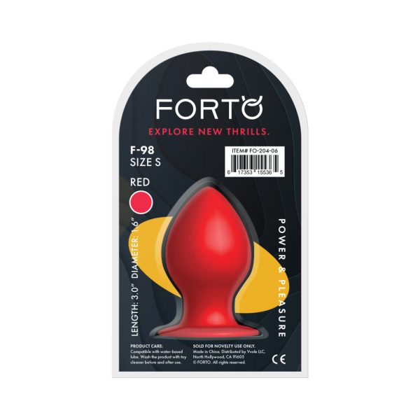Forto F-98 Cone Silicone Anal Plug Small Red - Image 5
