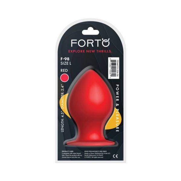 Forto F-98 Cone Silicone Anal Plug Large Red - Image 5