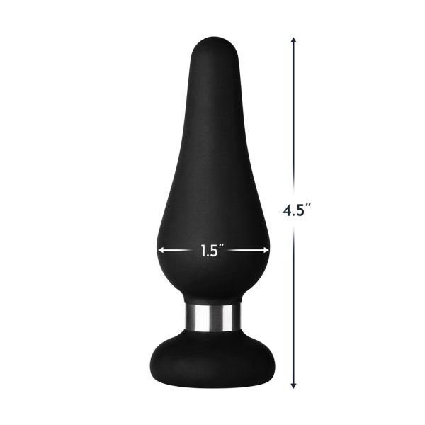 Forto F-21 Tear Drop Silicone Anal Plug Medium Black - Image 4