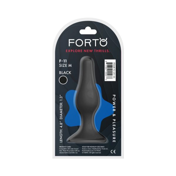 Forto F-11 Lungo Silicone Anal Plug Medium Black - Image 5