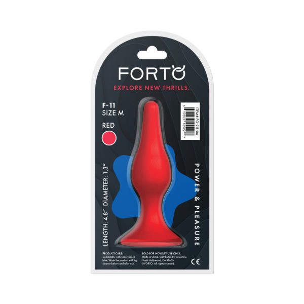 Forto F-11 Lungo Silicone Anal Plug Medium Red - Image 5