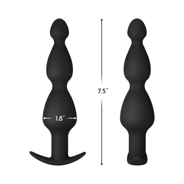 Forto F-52 Cone Beads Silicone Anal Plug Black - Image 5