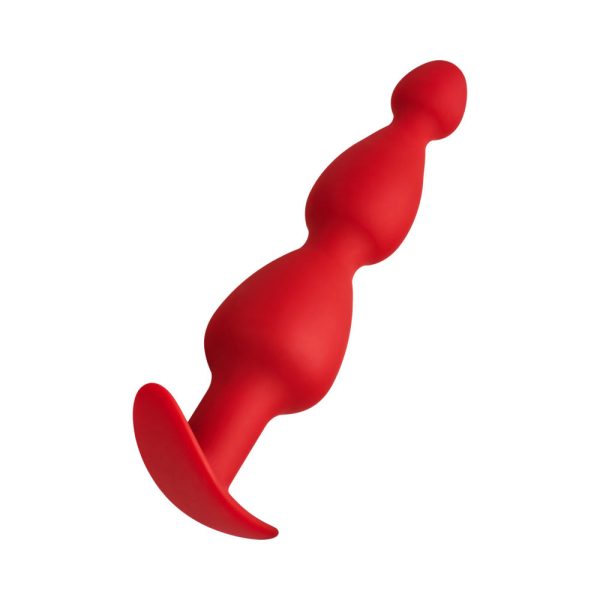Forto F-52 Cone Beads Silicone Anal Plug Red - Image 4