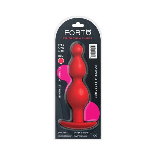 Forto F-52 Cone Beads Silicone Anal Plug Red - Image 6