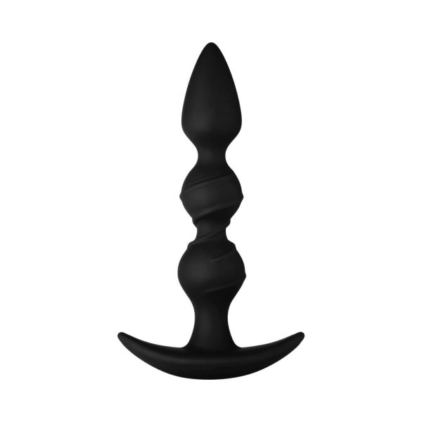 Forto F-42 Spiral Beads Silicone Anal Plug Black - Image 2