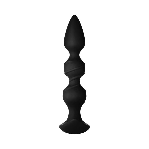 Forto F-42 Spiral Beads Silicone Anal Plug Black - Image 3