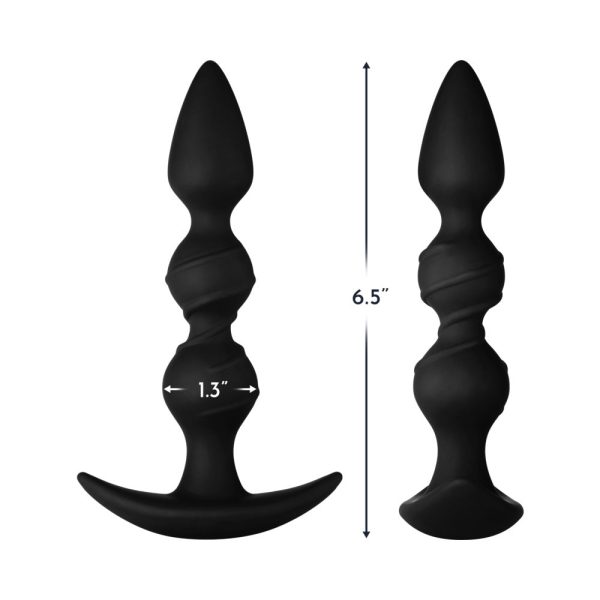 Forto F-42 Spiral Beads Silicone Anal Plug Black - Image 5