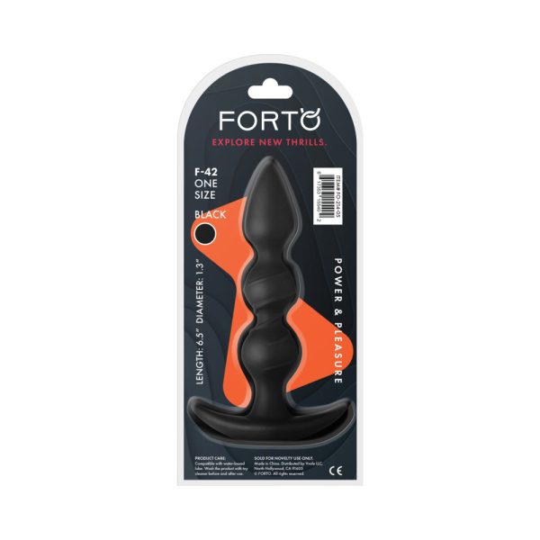 Forto F-42 Spiral Beads Silicone Anal Plug Black - Image 6