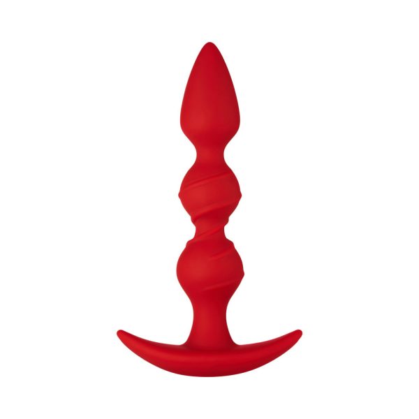 Forto F-42 Spiral Beads Silicone Anal Plug Red - Image 2