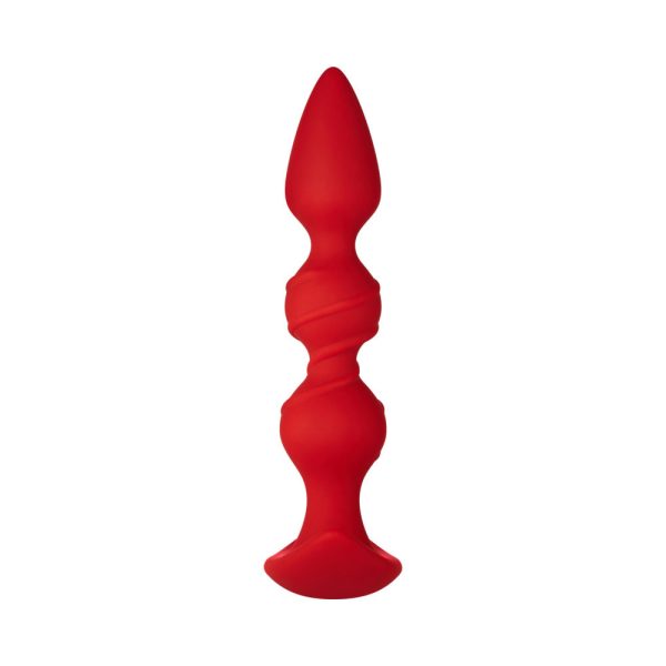 Forto F-42 Spiral Beads Silicone Anal Plug Red - Image 3