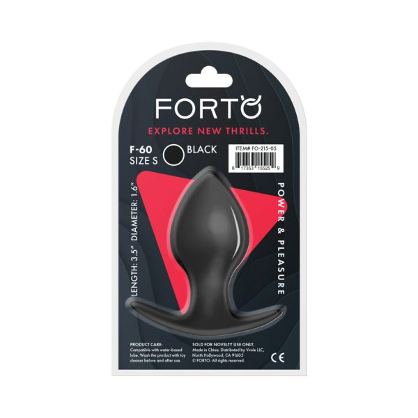 Forto F-60 Spade Silicone Anal Plug Small Black - Image 6