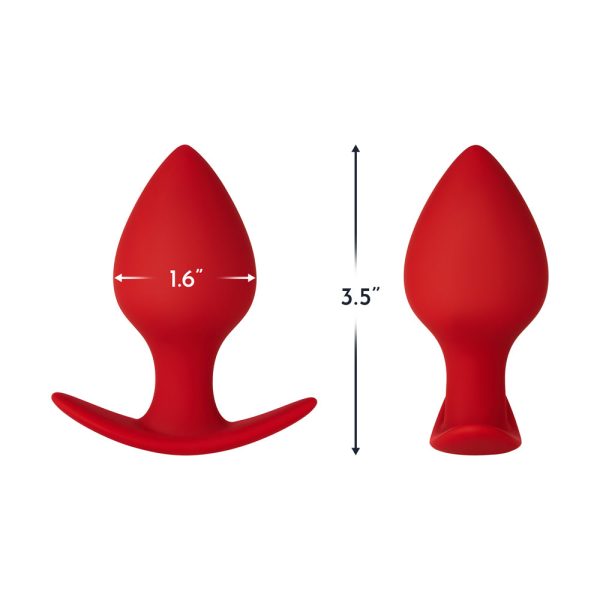 Forto F-60 Spade Silicone Anal Plug Small Red - Image 5