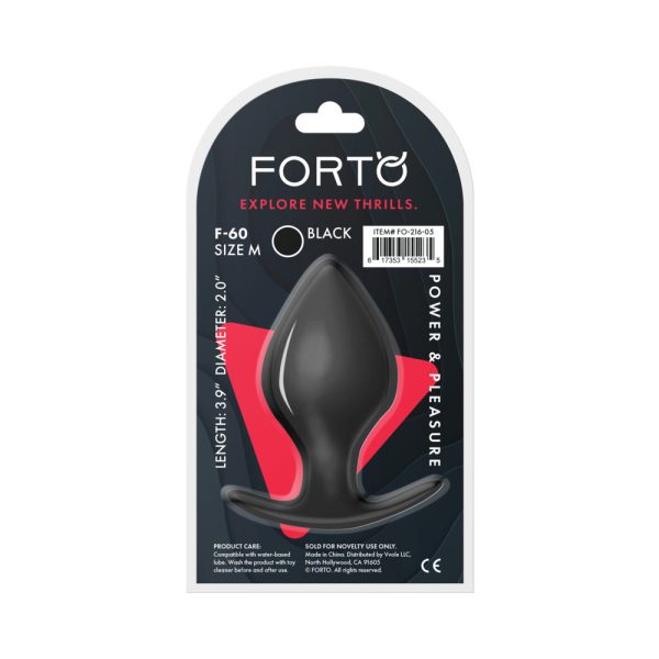 Forto F-60 Spade Silicone Anal Plug Medium Black - Image 6